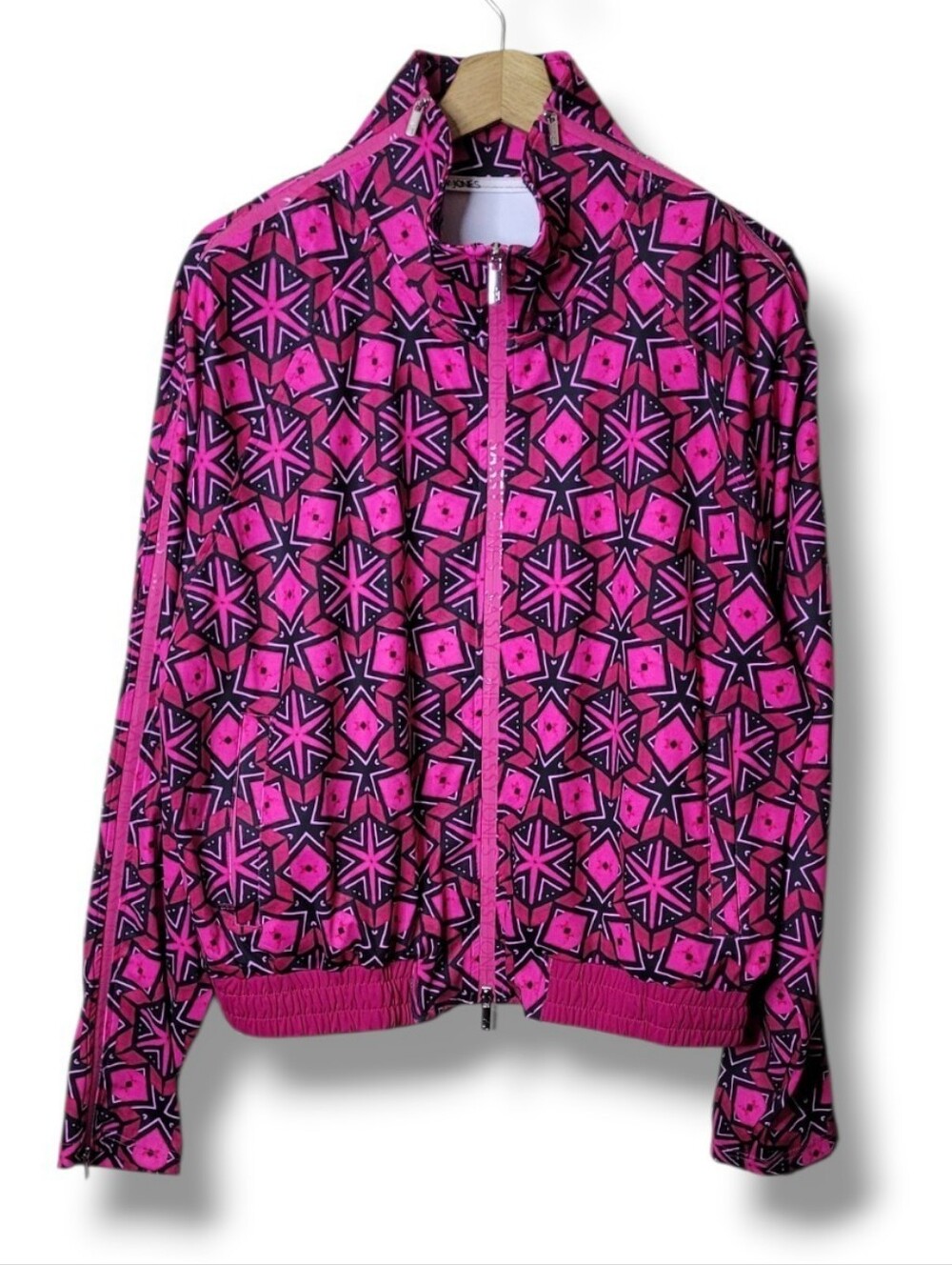 Sassy Jones Colorful Track Jacket • Zippers Pink & Black Size XL